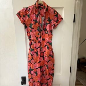 Floral Pink and Orange Dress